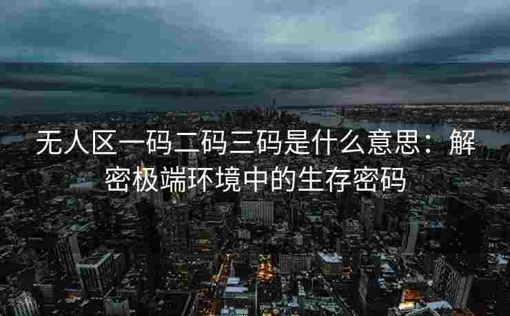 无人区一码二码三码是什么意思：解密极端环境中的生存密码