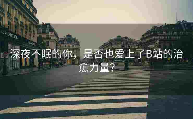 深夜不眠的你，是否也爱上了B站的治愈力量？