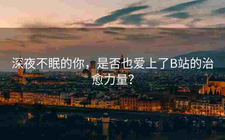 深夜不眠的你，是否也爱上了B站的治愈力量？